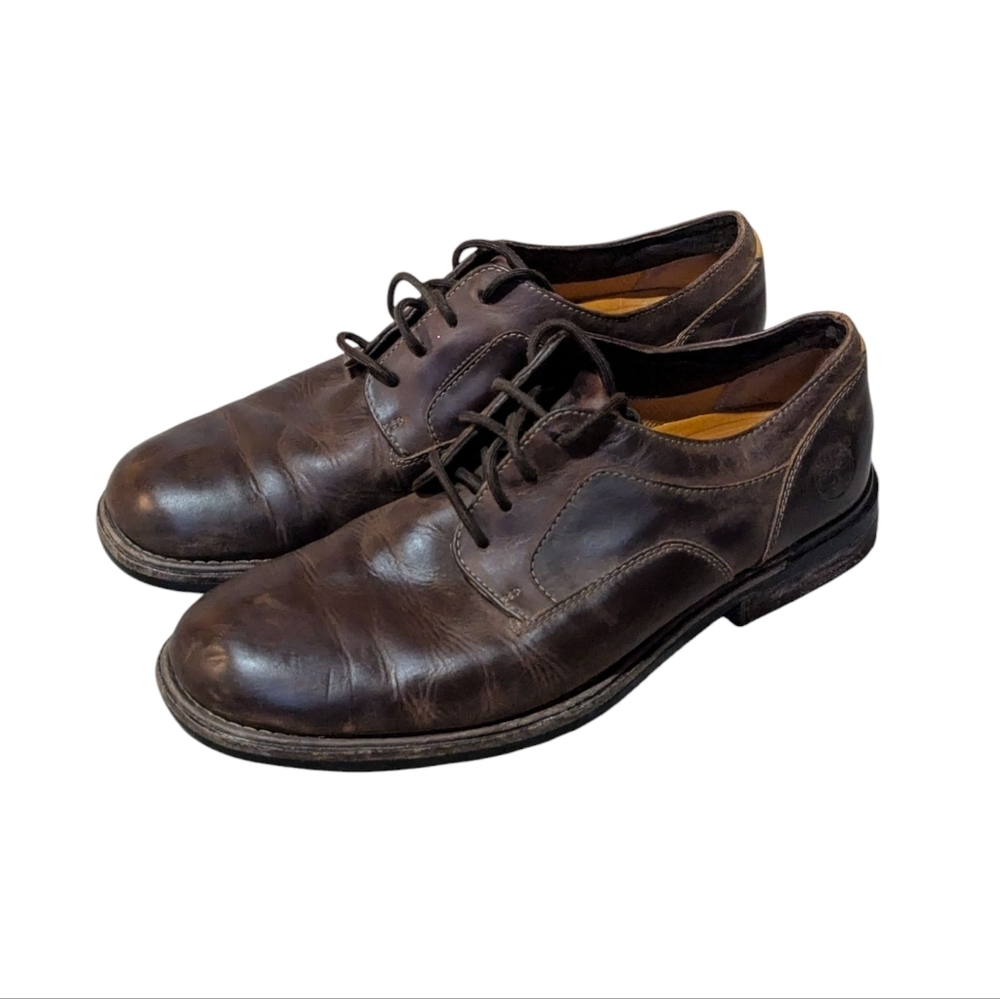 Timberland Waterproof Brown Leather Derby Oxford 11 Academia Grunge Y2K Retro